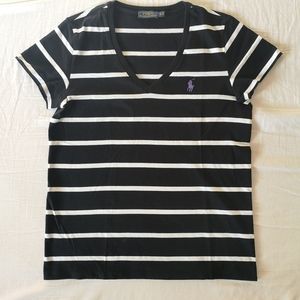 NWOT Polo Ralph Lauren Striped V-Neck T-shirt S